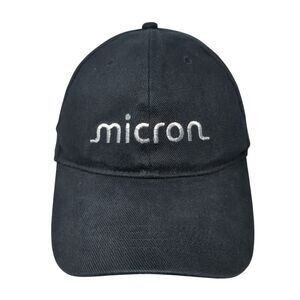 Micron Slideback Hat Black One Size Adjustable Embroidered Promoshop Cotton